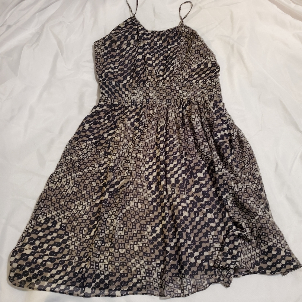 Banana Republic Fun Print Flowy Midi Dress Sz 10